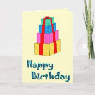 Tarjeta Torre de la caja de regalo de cumpleaños feliz