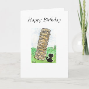 TARJETA TORRE DE PISA DE CUMPLEAÑOS DE PISA