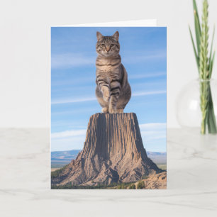 Tarjeta Torre del Diablo divertida Tabby