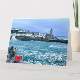 Tarjeta Torre del reloj de Porthleven + Escultura Esperand