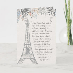 Tarjeta Torre Eiffel, aniversario romántico