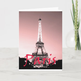 Tarjeta Torre Eiffel de París Rosa