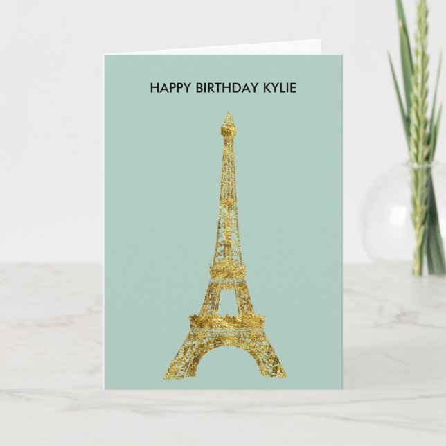 Tarjeta Torre Eiffel del encanto del oro (Anverso)