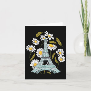 Tarjeta Torre Eiffel Flor De Otoño Cae París En Francia As