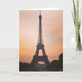 Tarjeta Torre Eiffel, París al atardecer (en blanco) Salud
