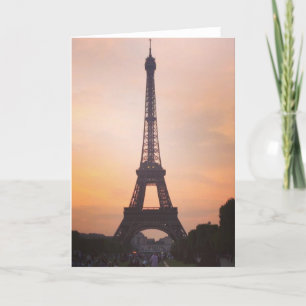 Tarjeta Torre Eiffel, París al atardecer (en blanco) Salud