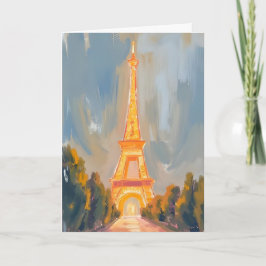 Tarjeta Torre Eiffel París Francia Acuarela