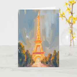 Tarjeta Torre Eiffel París Francia Acuarela