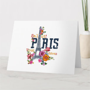 Tarjeta Torre Eiffel Paris Shirt Salut Flowt Paris Fra