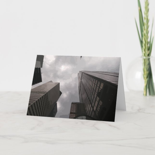 Tarjeta Torre en la ciudad. (Anverso)