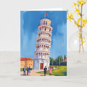 Tarjeta Torre inclinada de Pisa Italia Pintura