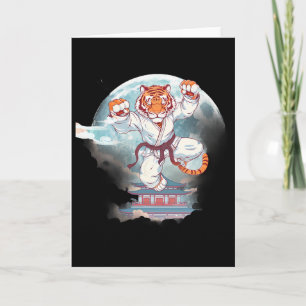 Tarjeta Torre Pagoda del Tigre Kung Fu Patada de Taekwondo