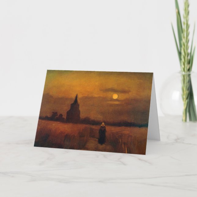 Tarjeta Torre Vieja en los campos por Vincent van Gogh (Anverso)