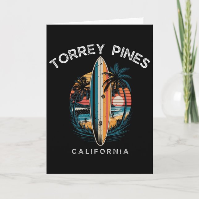 Tarjeta Torrey Pines Beach California Men Women Surfing  (Anverso)