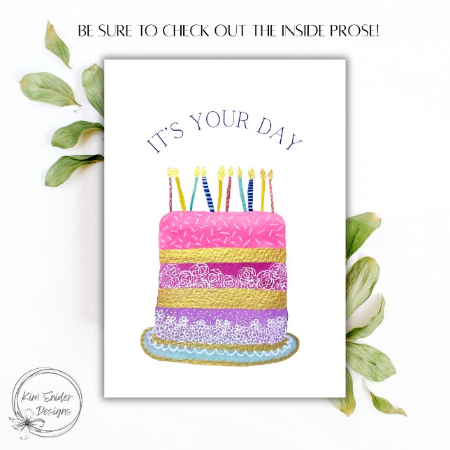 Tarjeta Torta Caprichosa de Capas con Velas Cumpleaños (Subido por el creador)