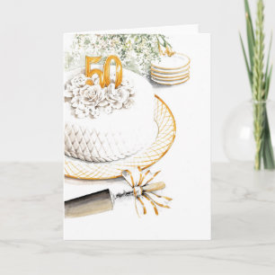 Tarjeta Torta de Aniversario de Boda 50