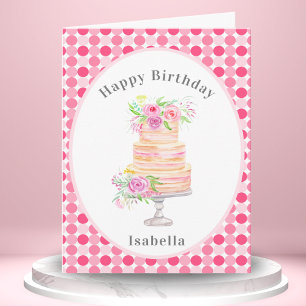 Tarjeta Torta de capas de acuarela chic con rosas