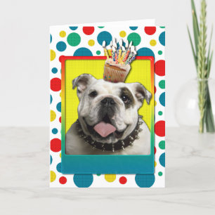 Tarjeta Torta de cumpleaños - Bulldog - ligero