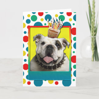 Tarjeta Torta de cumpleaños - Bulldog - ligero