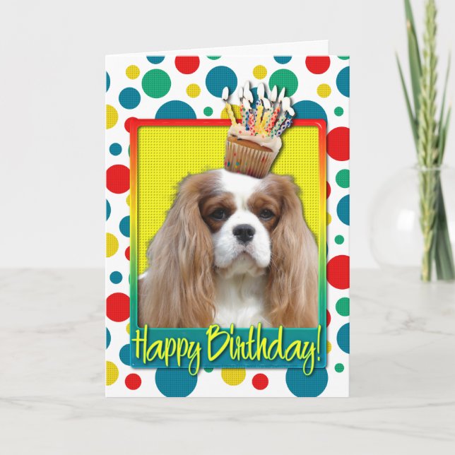 Tarjeta Torta de cumpleaños - Cavalier - Blenheim (Anverso)