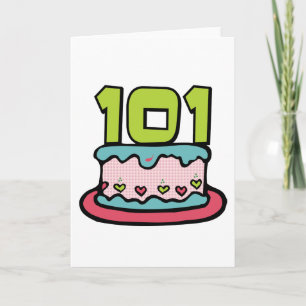 Tarjeta Torta de cumpleaños de 101 años