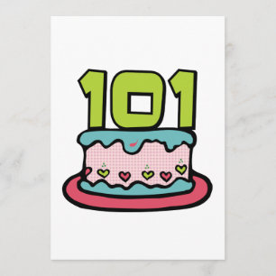 Tarjeta Torta de cumpleaños de 101 años
