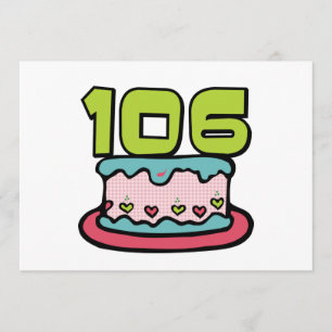 Tarjeta Torta de cumpleaños de 106 años