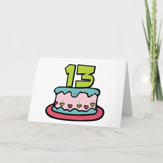 Tarjeta Torta De Cumpleanos De 13 Anos Zazzle Es