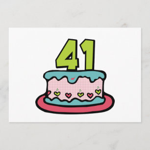 Tarjeta Torta de cumpleaños de 41 años
