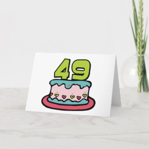 Tarjeta Torta de cumpleaños de 49 años