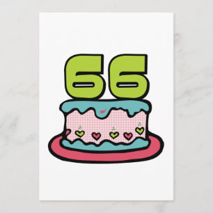 Tarjeta Torta de cumpleaños de 66 años