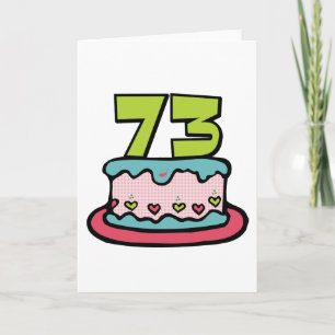Tarjeta Torta de cumpleaños de 73 años
