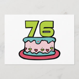 Tarjeta Torta de cumpleaños de 76 años