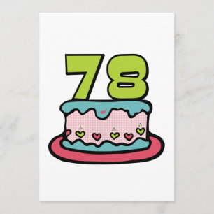 Tarjeta Torta de cumpleaños de 78 años