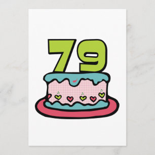 Tarjeta Torta de cumpleaños de 79 años