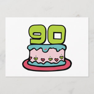 Tarjeta Torta de cumpleaños de 90 años