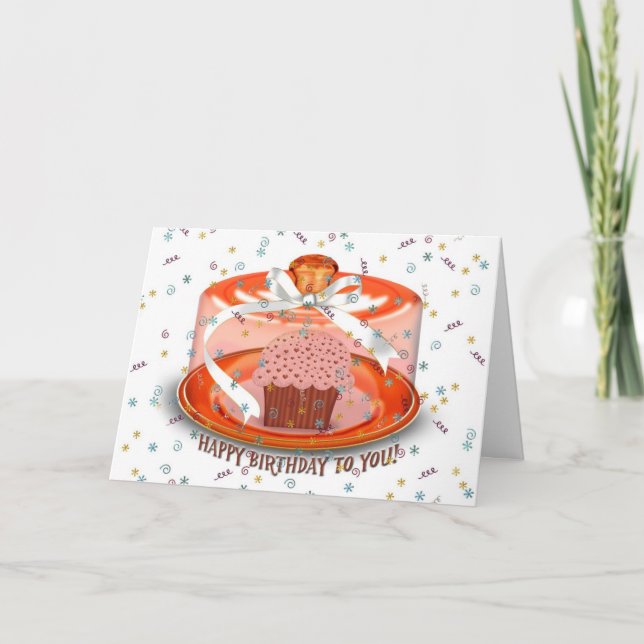 Tarjeta Torta de cumpleaños de chocolate (Anverso)