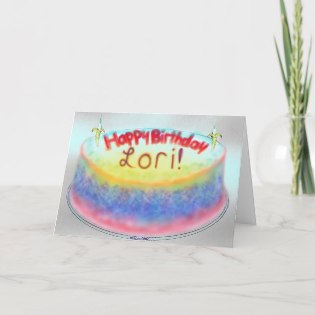 Tarjeta Torta de cumpleaños de Lori (Anverso)