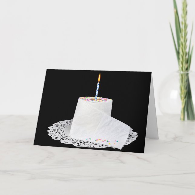 Tarjeta Torta de cumpleaños de papel higiénico (Anverso)