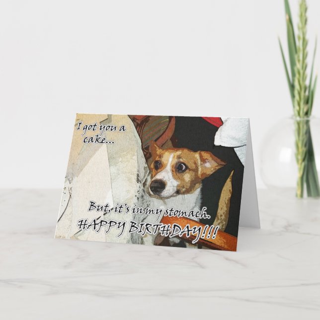 Tarjeta Torta de cumpleaños divertida del Corgi (Anverso)