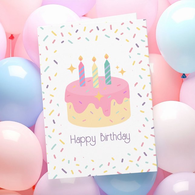 Tarjeta Torta de cumpleaños divertida y colorida (Subido por el creador)