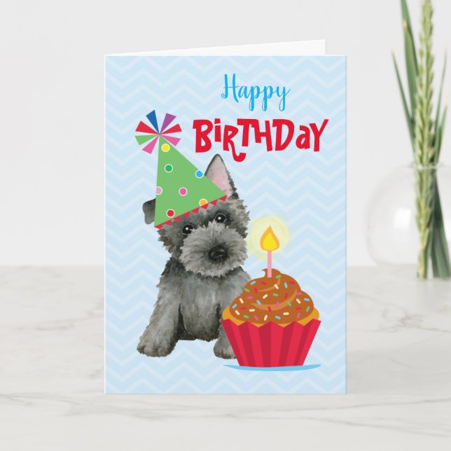Tarjeta Torta de cumpleaños Escocia Terrier (Anverso)
