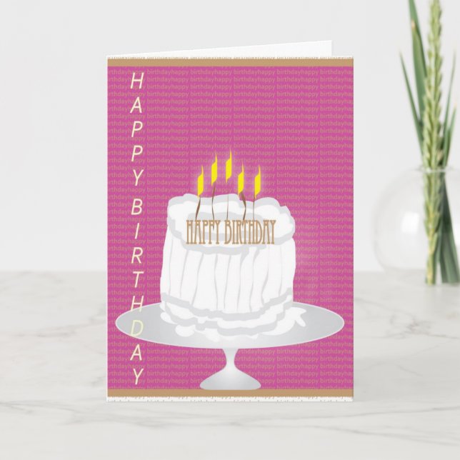 Tarjeta Torta de Cumpleaños Feliz (Anverso)