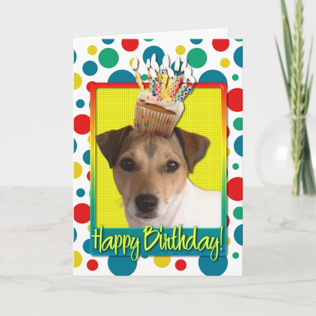 Tarjeta Torta de cumpleaños - Jack Russell (Anverso)