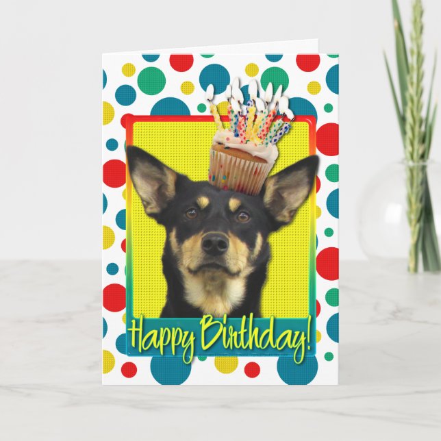 Tarjeta Torta de cumpleaños - Kelpie australiano - Jude (Anverso)