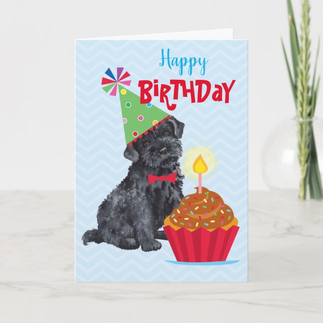 Tarjeta Torta de cumpleaños Kerry Blue Terrier (Anverso)