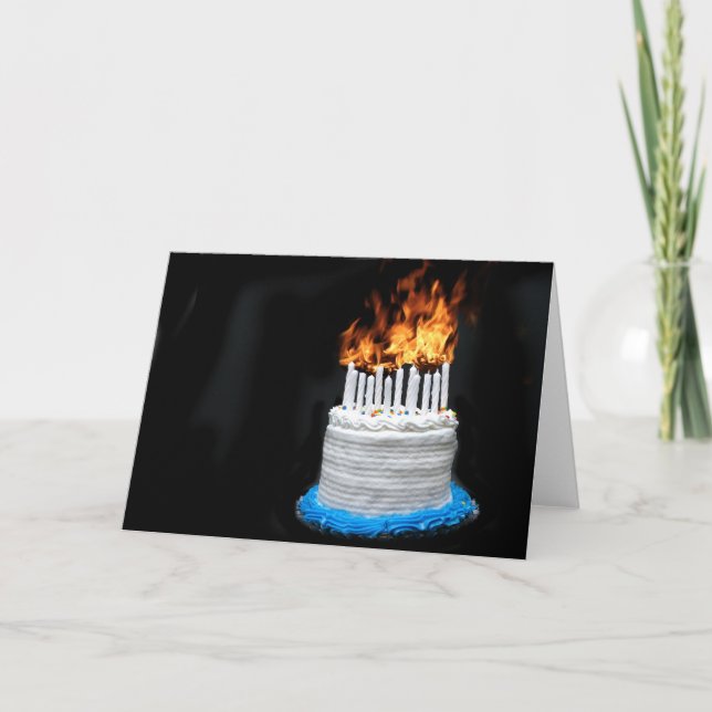Tarjeta Torta de cumpleaños llamativa (Anverso)