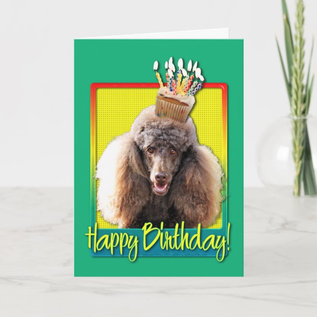 Tarjeta Torta de cumpleaños - Poodle - Chocolate (Anverso)