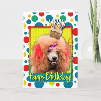 Tarjeta Torta de cumpleaños - Poodle - Rojo