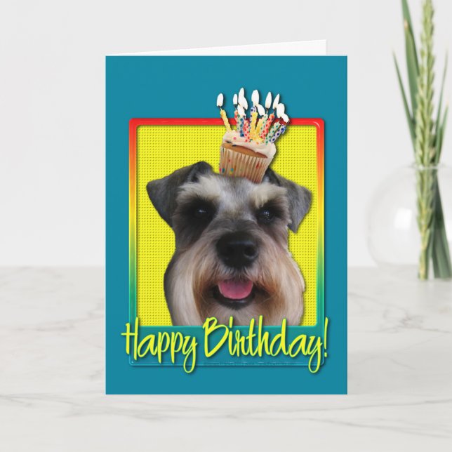 Tarjeta Torta de cumpleaños - Schnauzer (Anverso)